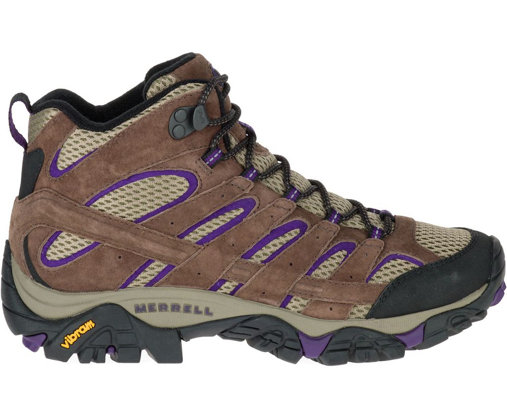 Merrell Boots Brown - Moab 2 Mid Ventilator - Womens 39YUQZMEH